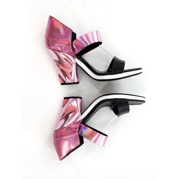 MISSONI Iridescent Pink Faceted D'Orsay Heels New Floor Model Sz 39 8.5 NWT - Picture 5 of 11